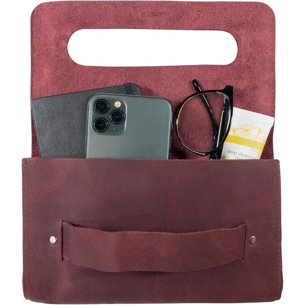 Sangria Full Grain Leather Rectangular Clutch Bag… - image 3